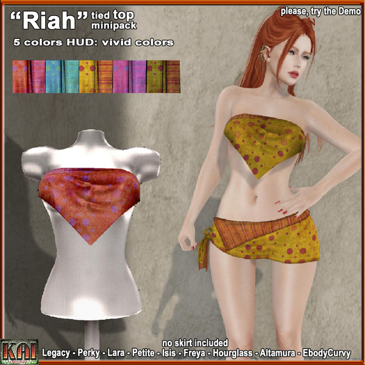 *KD* Riah tied top vivid minipack box/hud unpacked