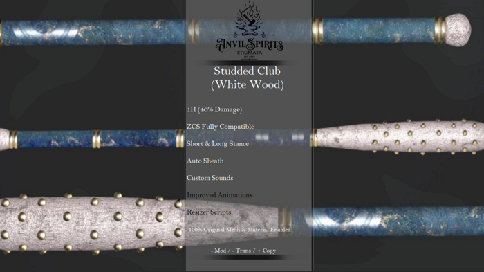 [S] :A&S: - Studded Club (White Wood) - [Add Me]