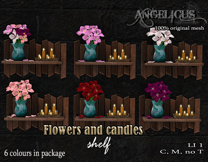 ::ANGELICUS:: Shelf with candles and flowers