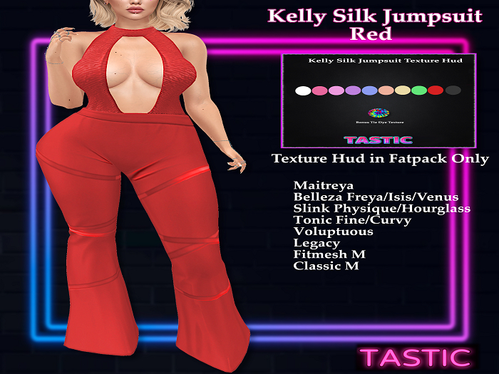 Tastic-Kelly Silk Jumpsuit Red