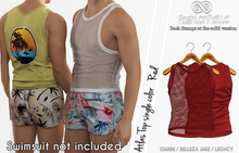 Atlas Red Male Top Fishnet/Solid  - Signature Gianni, Belleza Jake , Legacy - FashionNatic