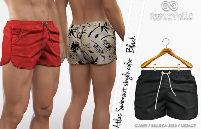 Atlas Black Male SwimSuit - Signature Gianni, Belleza Jake , Legacy - FashionNatic