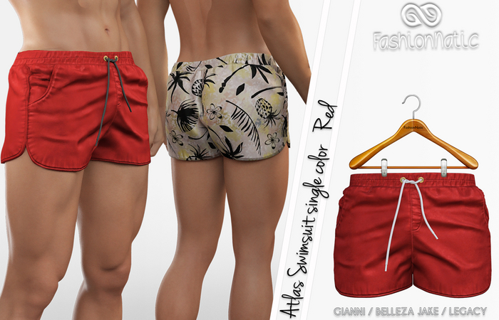 Atlas Red Male SwimSuit - Signature Gianni, Belleza Jake , Legacy - FashionNatic