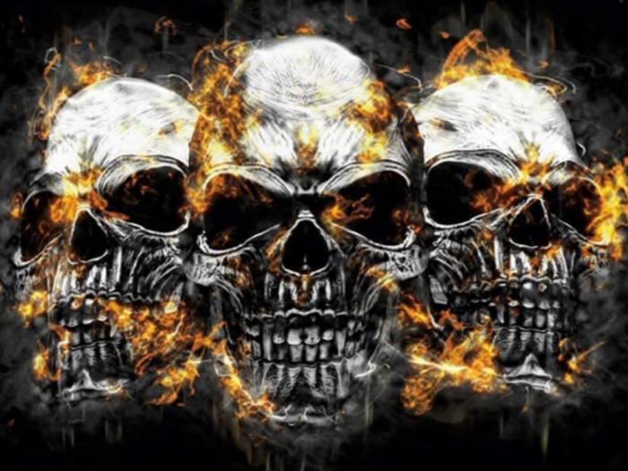 Fire Skulls Poster