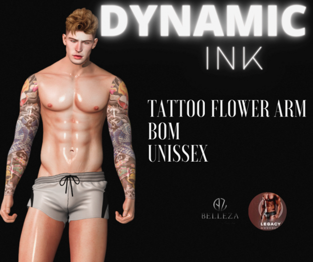Dynamic Ink-Flower Arm Tattoo