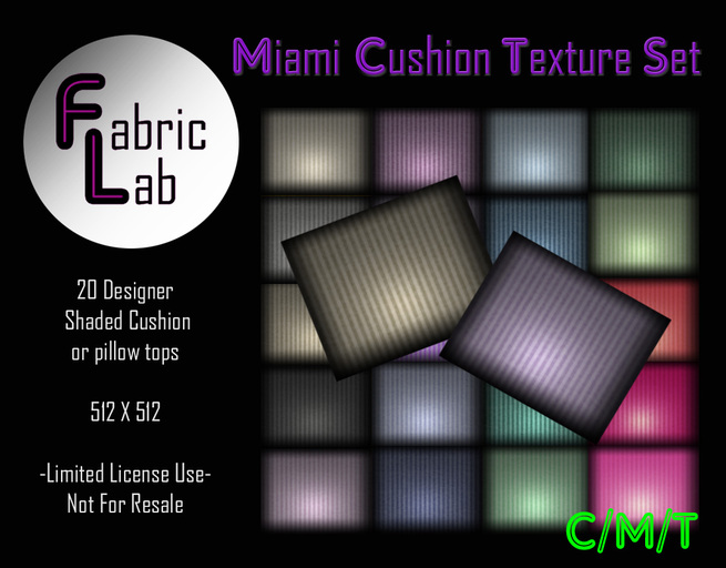Fabric Lab Miami Shaded Cushion Pillow Top Fabric Texture Set