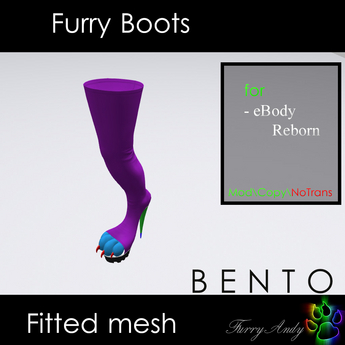 Second Life Marketplace - DEMO - Furry Andy - Furry Boots v2 for eBody ...
