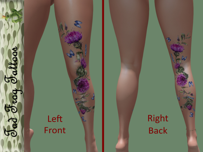 Thistle Legs F & B Tattoo 2
