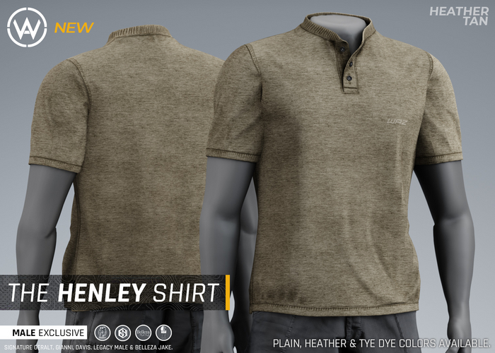 WAZ - Henley Short Sleeve (Tan Heather)