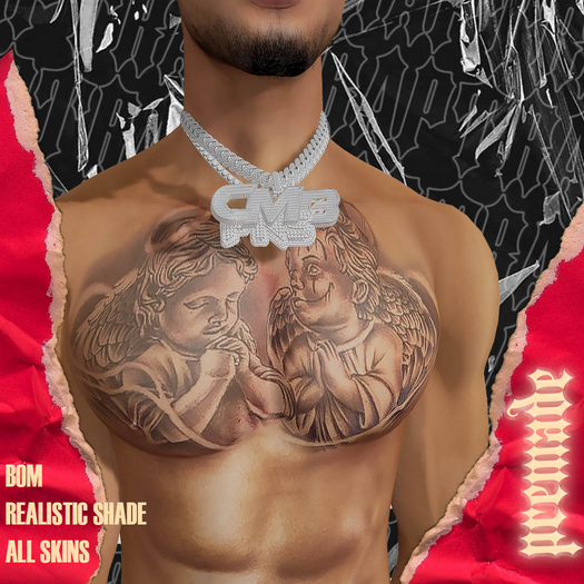 Trap Ink's - Double Angel Chest Tat