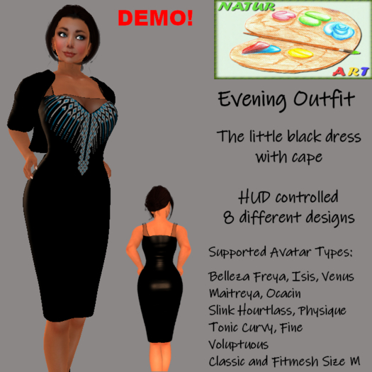 Natur Art Evening Outfit Little Black Dress DEMO