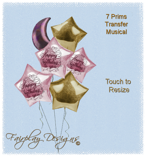 ~R~Happy Birthday Golden Splendor Gift Balloons~