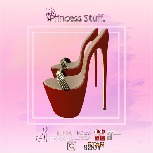 .Princess Stuff. [Glitter Pool Heels] *Tomato*_add