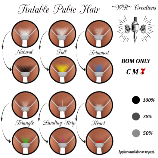 ~WR~ Tintable Pubic Hair Pack 