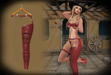 (*<*) 1313 Rhinestone Cowgirl Chaps - Red ~Maitreya, Legacy~
