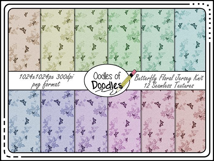 Oodles of Doodles - Butterfly Floral Jersey Knit
