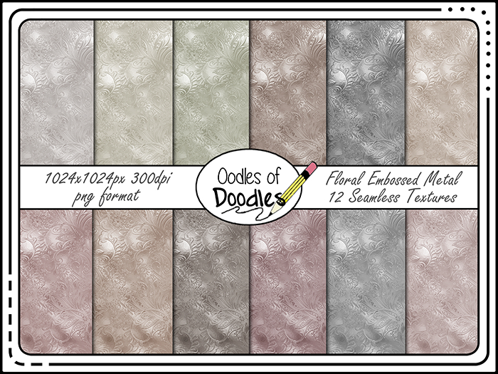 Oodles of Doodles - Floral Embossed Metal