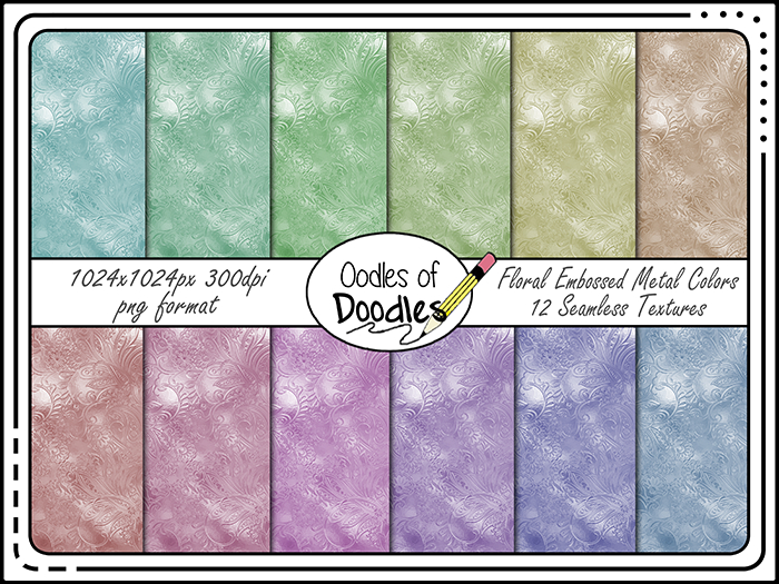Oodles of Doodles - Floral Embossed Metal Colors
