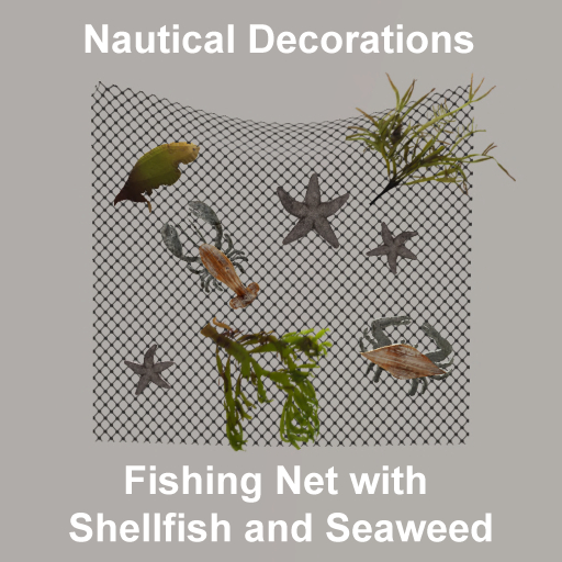 Full Perm Fishing Net with Shellfish and Seaweed