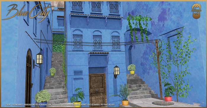 Blue City Backdrop - The Bearded Guy