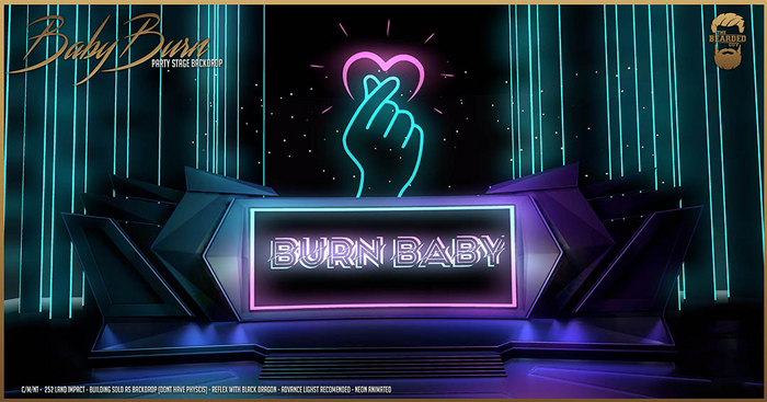 BOX- Baby Burn Stage Backdrop - The Bearded Guy