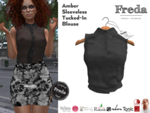 "Freda" Amber Sleeveless Blouse Tucked-In Shirt Black, Secretary, Office, Freya, Rebirth, Reborn, Tonic, Slink, Gen.X