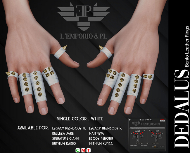 L'Emporio&PL::*Dedalus*::- White -Leather Rings.