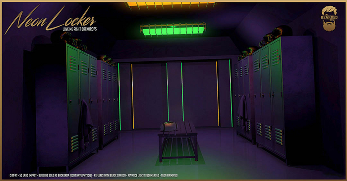 Neon Locker Poison - Love Me Right Backdrops - The Bearded Guy