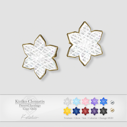 Kotolier . Kiriko Clematis Pierced Earrings
