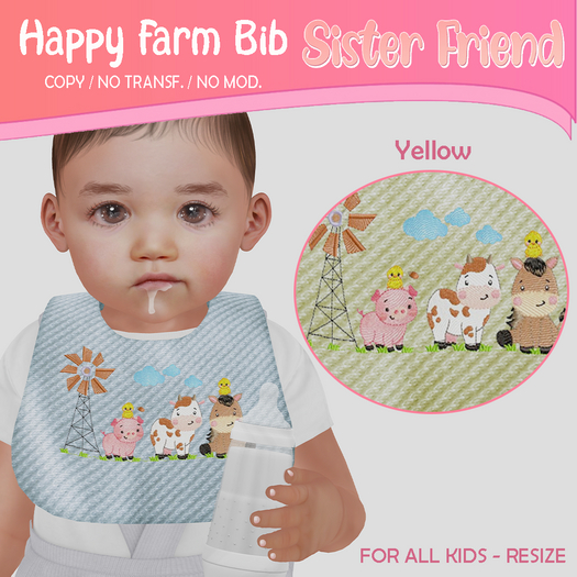 SF Happy Farm Bib Yellow