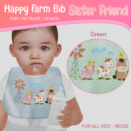 SF Happy Farm Bib Green