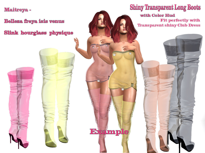 Shiny transparent Long  Boots