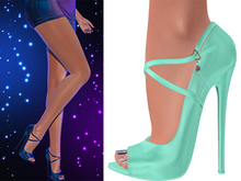 Isla Peep Toe Stiletto Pumps [Seafoam Green] - Maitreya Lara • Legacy • Reborn