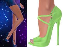 Isla Peep Toe Stiletto Pumps [Lime Green] - Maitreya Lara • Legacy • Reborn