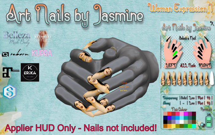 JASMINE Almond Nails HUD - Woman Expression 1