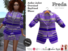 "Freda" Amber Oversized Boyfriend Blazer Jacket Purple Lilac Stripes, Freya Slink, Tonic, Rebirth, Reborn, Legacy, Gen.X