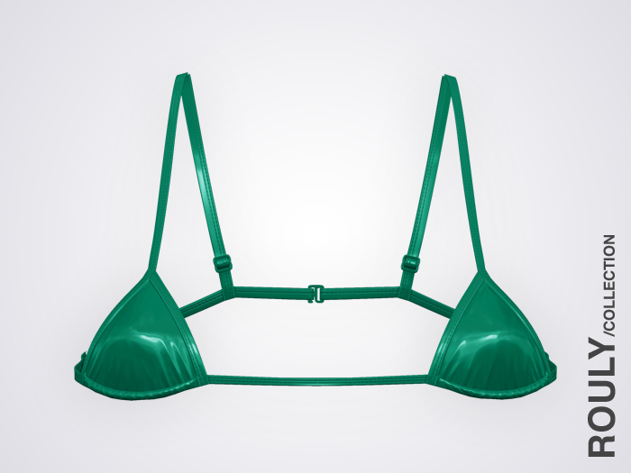 ROULY :: Thot Vinyl Mini Bra - Eme