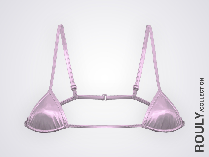 ROULY :: Thot Vinyl Mini Bra - Nickel