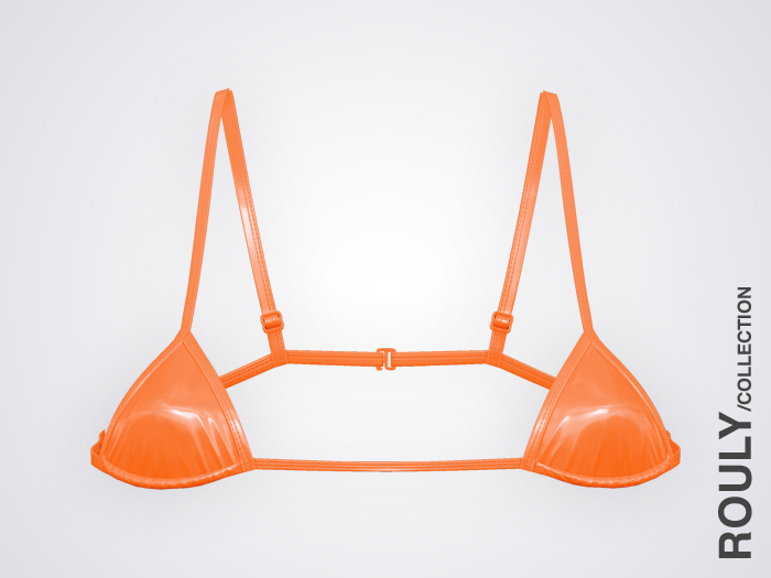 ROULY :: Thot Vinyl Mini Bra - Orange