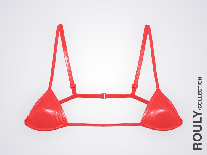 ROULY :: Thot Vinyl Mini Bra - Red