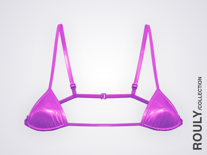 ROULY :: Thot Vinyl Mini Bra - Violet
