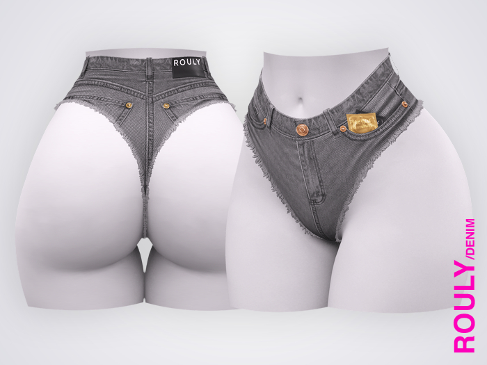 ROULY :: Thot Denim Shorts - 10 Gray