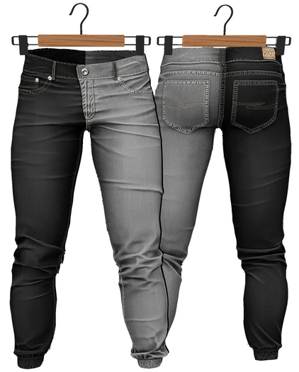 RIOT / Lucas Denim Jogger - Combo - Greyscale