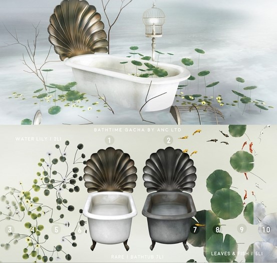 2) {anc} bathtime / bathtub (sea) 7Li RARE