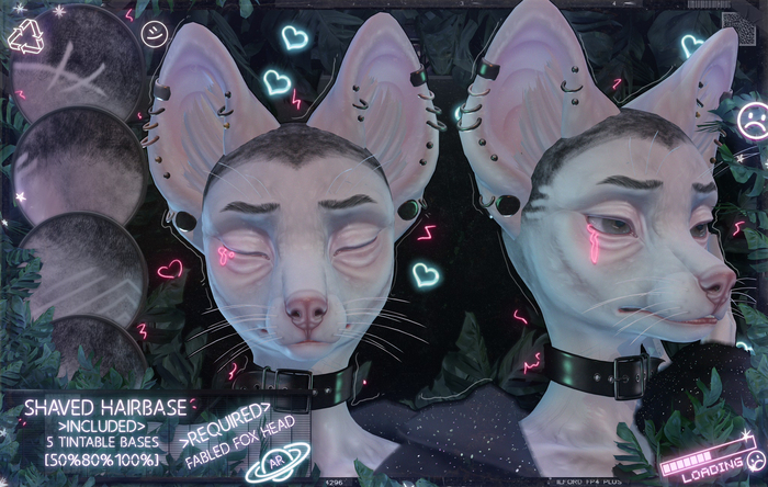 ✧AR✧ Shaved Base // Fabled Fox BoM Tattoo