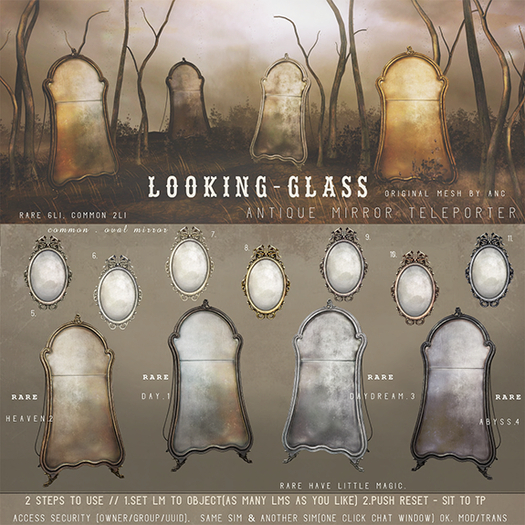 3){anc} Looking-glass. {magic mirror} DAYDREAM RARE