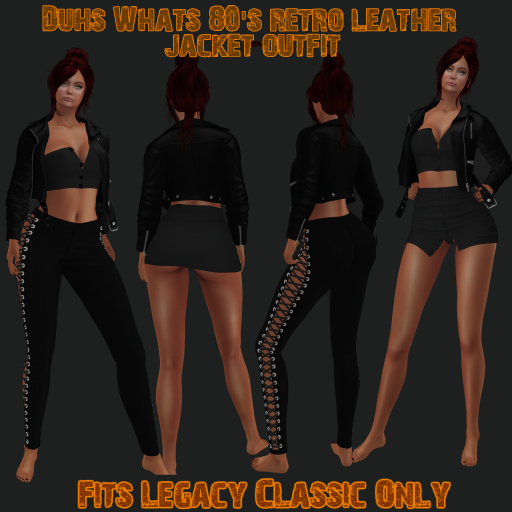 80s retro Leather Jacket Outfits All Black [Boxed]