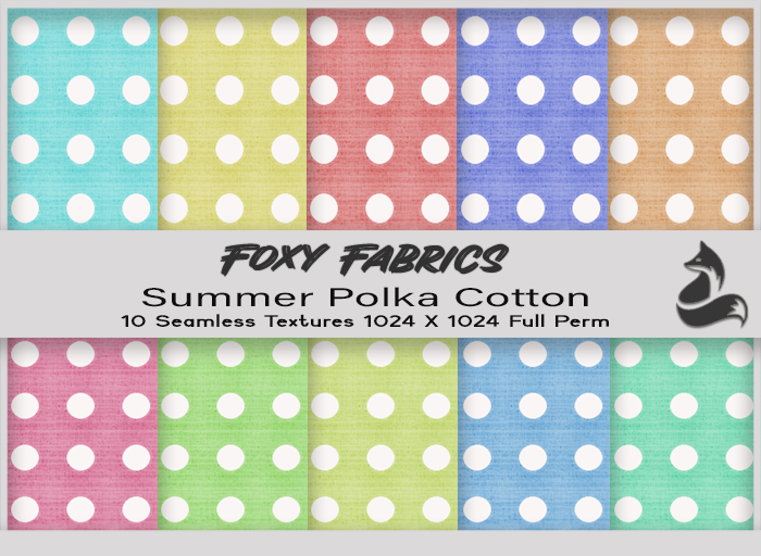 FF Summer Cotton Polka Fabric Seamless Textures