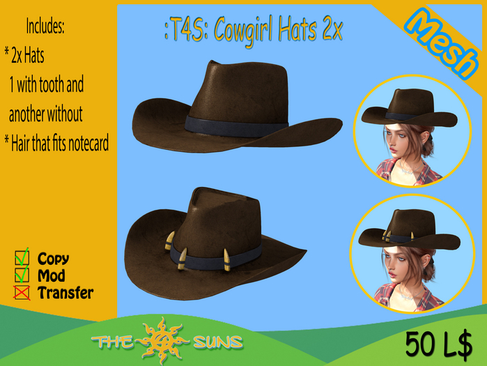 :T4S: Cowgirl Hats 2x