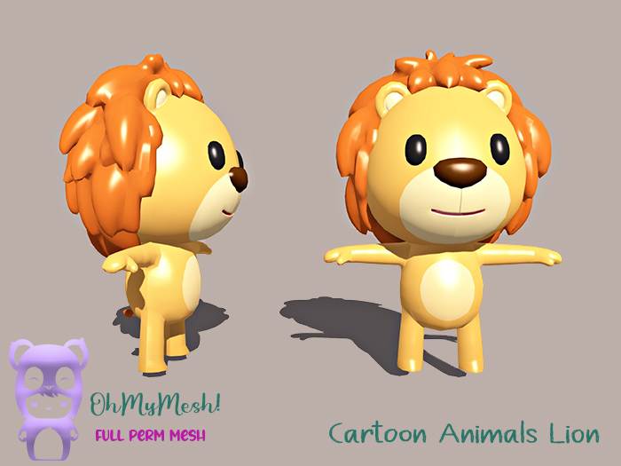 OhMyMesh! Cartoon Animals - Lion - Full Perm Mesh